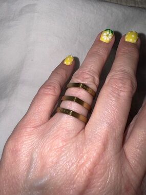 Silpada Modernist 3-Band Cage Ring - Brass/Gold Tone - Size 7